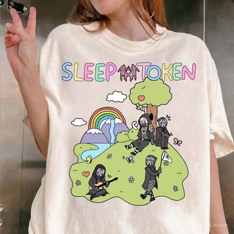 Sleep Token Cowboy Rider In The Park Shirt Cute Rainbow T-Shirt Halloween Ideas Shirt Hoodie Sweatshirt | PrintMintTees.com