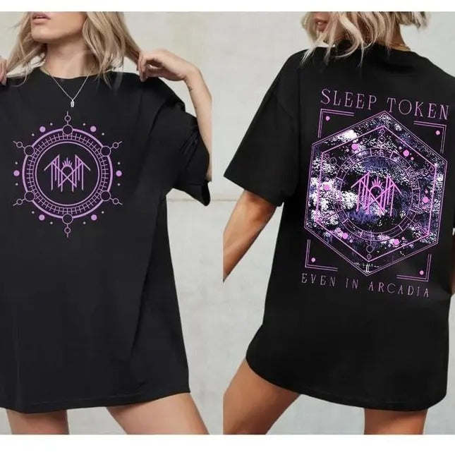 Sleep Token Even In Arcadia Album Flamingo 2 Sides T-shirt, Even In Arcadia Flamingo Emblem T-shirt,Gift for Men for...