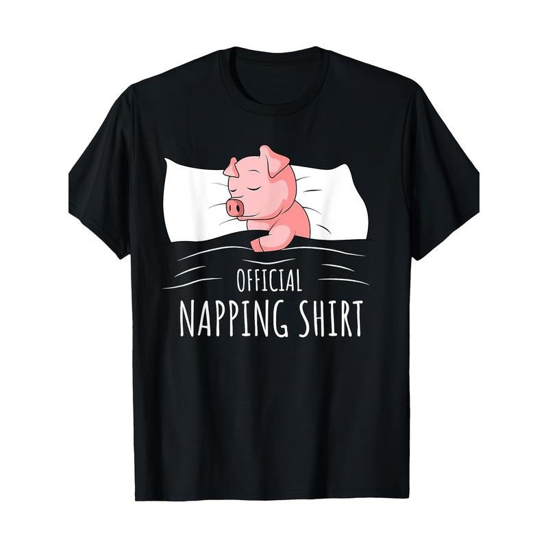Sleeping Pig Lover Swine Official Napping T-Shirt-100% Cotton - 220g made in usa Hoodie Sweatshirt | PrintMintTees.com