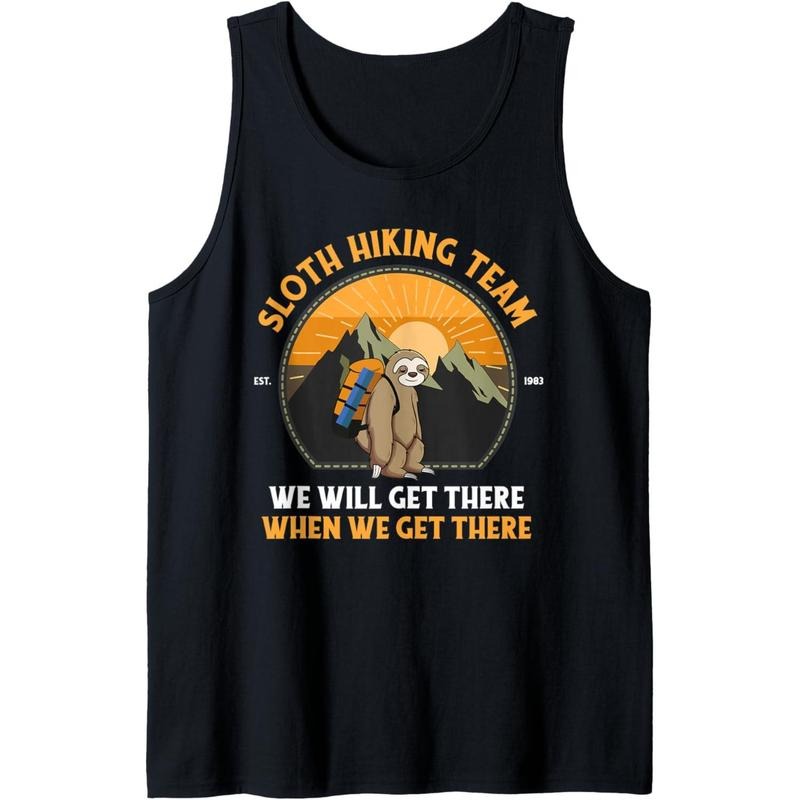 Sloth Hiking Shirt, Sloth Hiking Team Tank Top made in USA Hoodie Sweatshirt | PrintMintTees.com