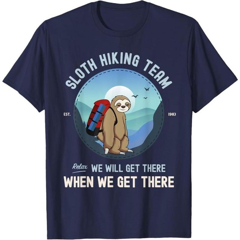 Sloth Hiking Sloth Hiking Team T-Shirt Made in USA Hoodie Sweatshirt | PrintMintTees.com