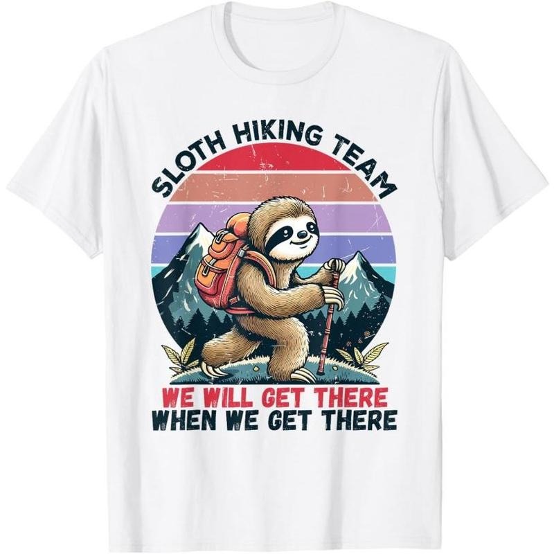 Sloth Hiking Team Hiking Gifts Men Funny Sloth T-Shirt Made in USA Hoodie Sweatshirt | PrintMintTees.com