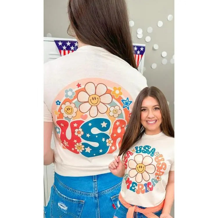 Smiley USA Graphic T-Shirt Hoodie Sweatshirt | PrintMintTees.com