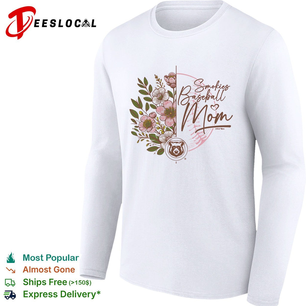 Smokies Baseball Mom Tennessee Smokies Minor League Baseball Floral Logo shirt