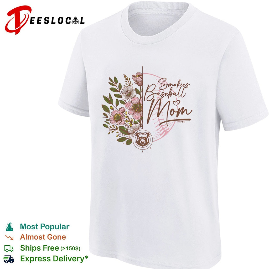 Smokies Baseball Mom Tennessee Smokies Minor League Baseball Floral Logo shirt