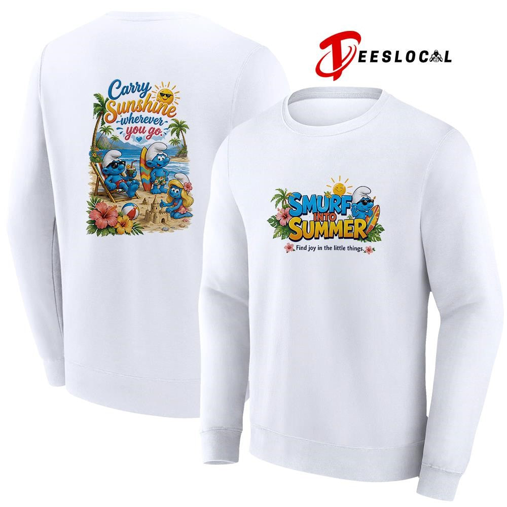 Smurf into summer find joy in the little things carry sunshine wherever you go shirt