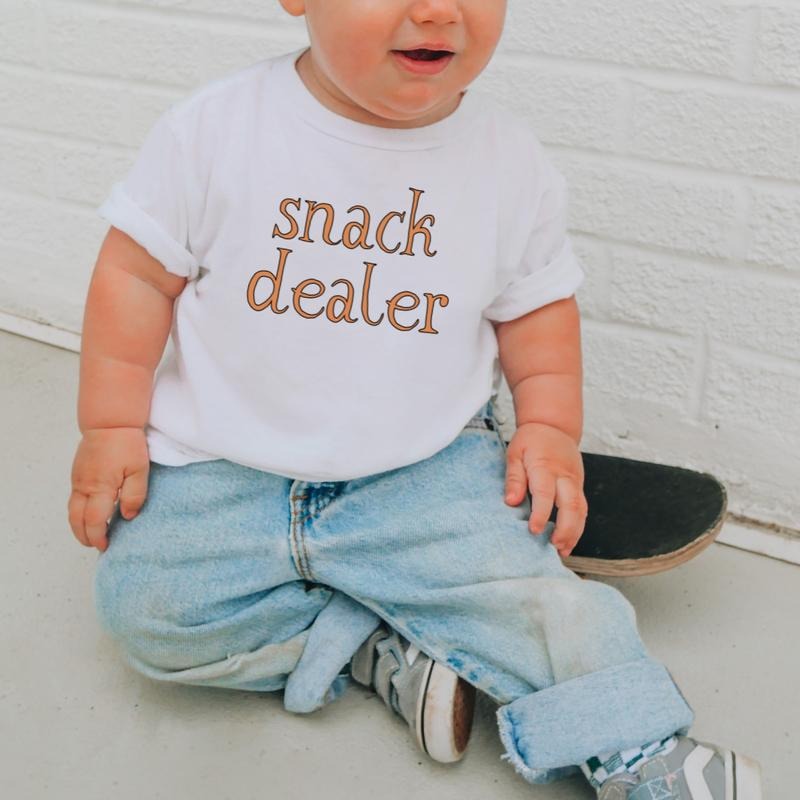 Snack Dealer, Toddler T-Shirts & Baby Bodysuits, Graphic Infant Clothes, Cute Baby Shower Gift, Trendy Kids Apparel, Soft...