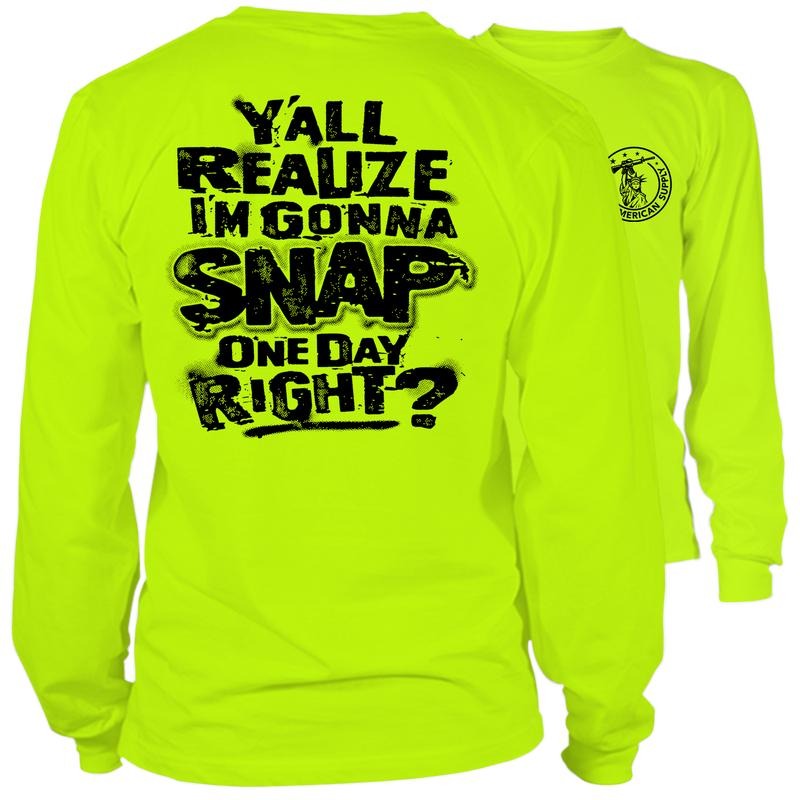 Snap - Long Sleeve High Visibility Work T-Shirt Cotton Poly Premium Blend