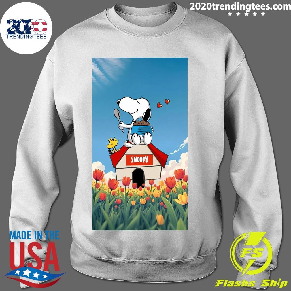 Snoopy and Woodstock A Day Full of Love and Flowers Shirt