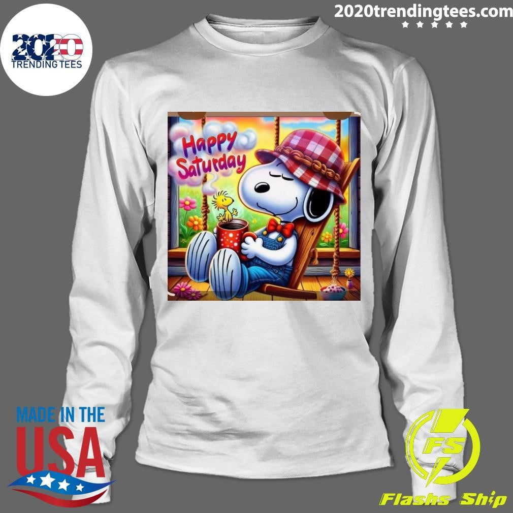 Snoopy and Woodstock Good Morning Patriots Have a BLESSED and PEACEFUL Saturday Shirt