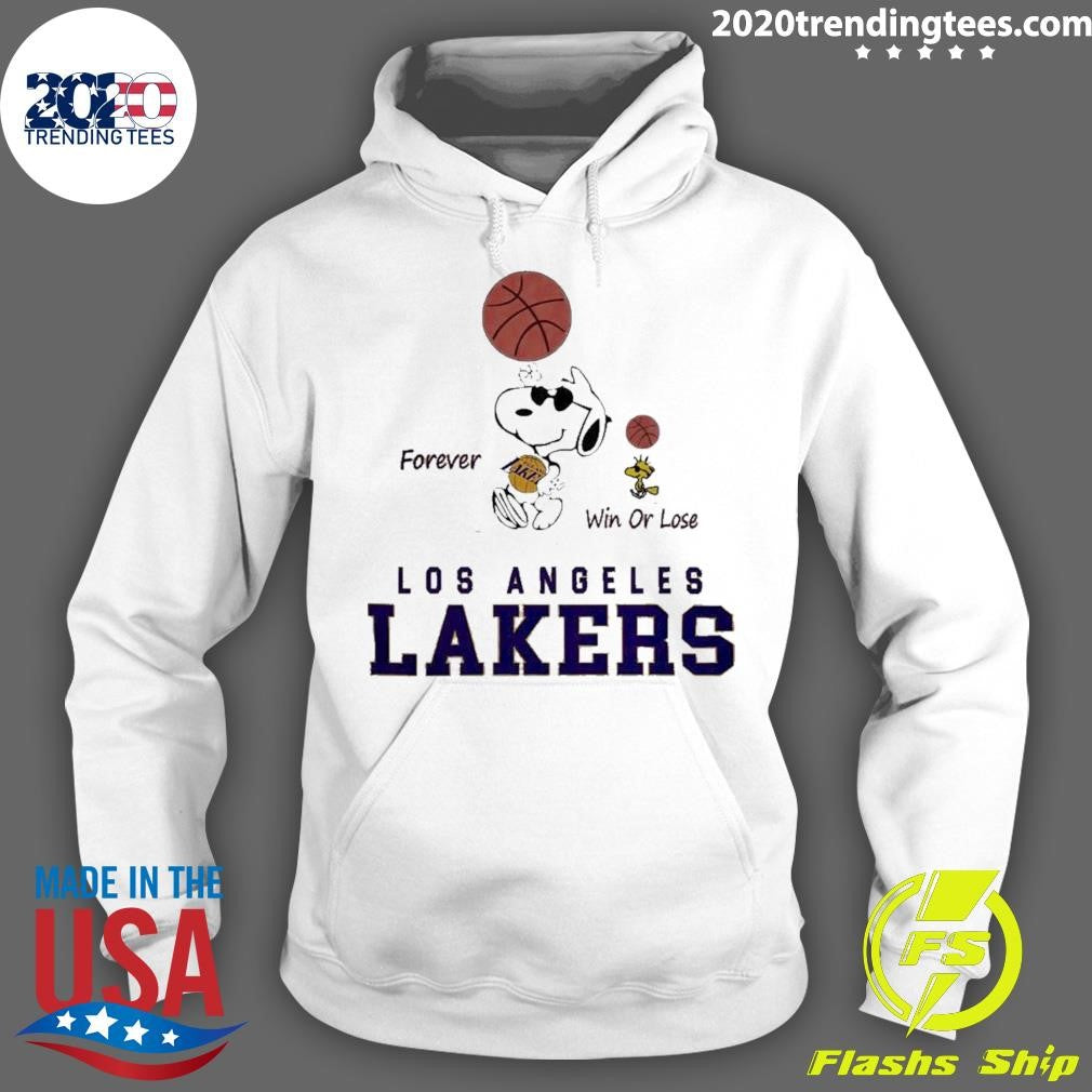 Snoopy and Woodstock Los Angeles Lakers Forever Win Or Lose Shirt