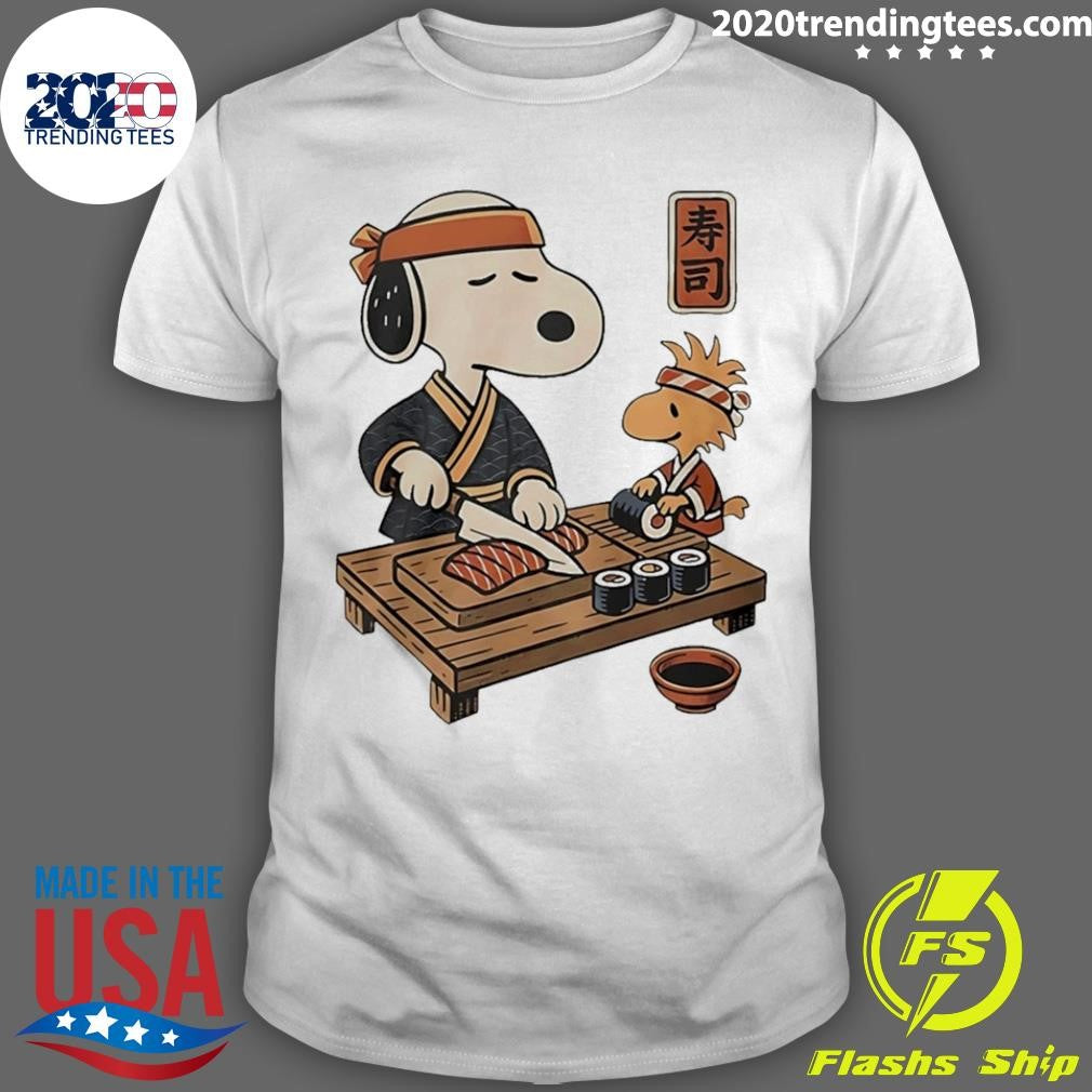 Snoopy and Woodstock Sushi Japan Food Shirt