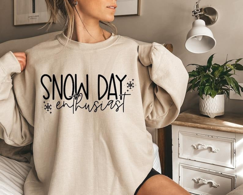 Snow Day Enthusiast Shirt, Fun Teacher Winter Holiday Sweatshirt, Winter Break No School Tee, Snow Day shirt, Winter Snow...
