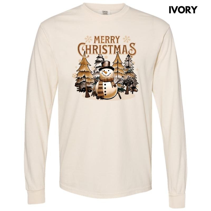 Snowman Merry Long Sleeve Comfort Colors 'NLB' T-Shirts, Hoodie, Sweatshirt
