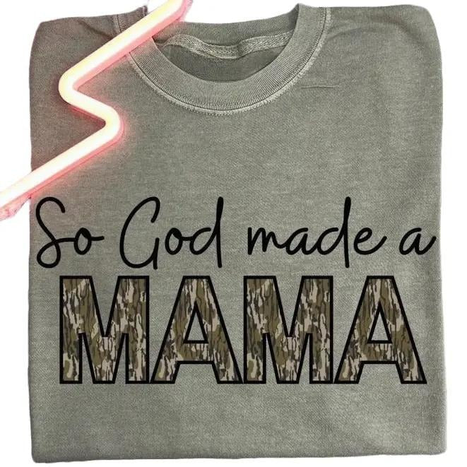 So God Make A Mama Camo Pattern Unisex Crewneck Sweater, Camoflage Mama Shirt Full Sizes, Full Colors Classic Tops Hoodie...