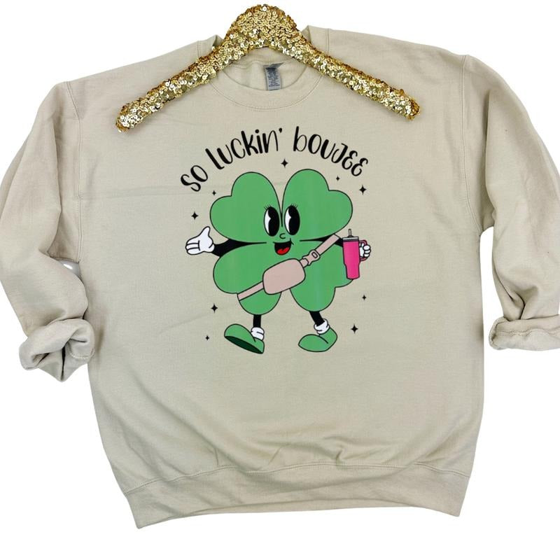 So Luckin' Boujee Gildan Sweatshirt Shirt Hoodie | PrintMintTees.com