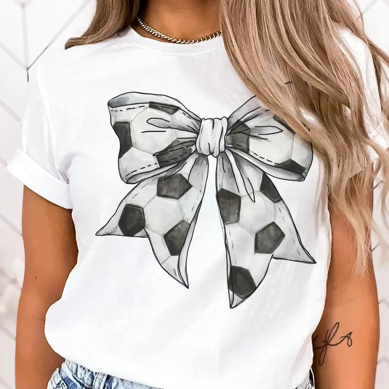 Soccer Bow Coquette Soccer Girly Soccer Bow Soccer Bow Girly Soccer Sport Bow Womans Bow Shirt Hoodie Sweatshirt