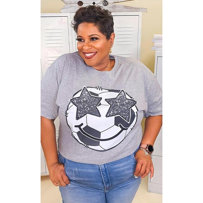 Soccer Star Smiley Graphic T-Shirt Hoodie Sweatshirt | PrintMintTees.com