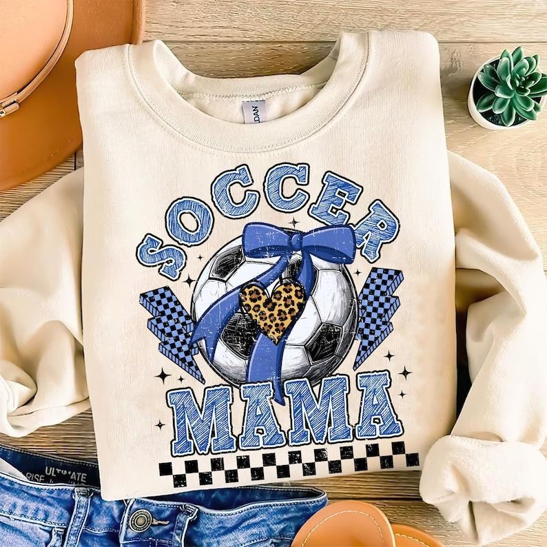 Soccer , Game Day Soccer , Retro Checkered Soccer , Soccer Mama , Soccer Mom , Leopard Soccer Coquette Sweatshirt Shirt...