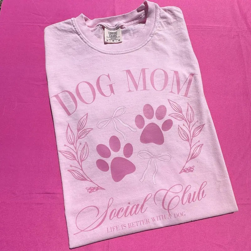 Social Dog Mom Club Comfort Colors T-Shirt Hoodie Sweatshirt | PrintMintTees.com