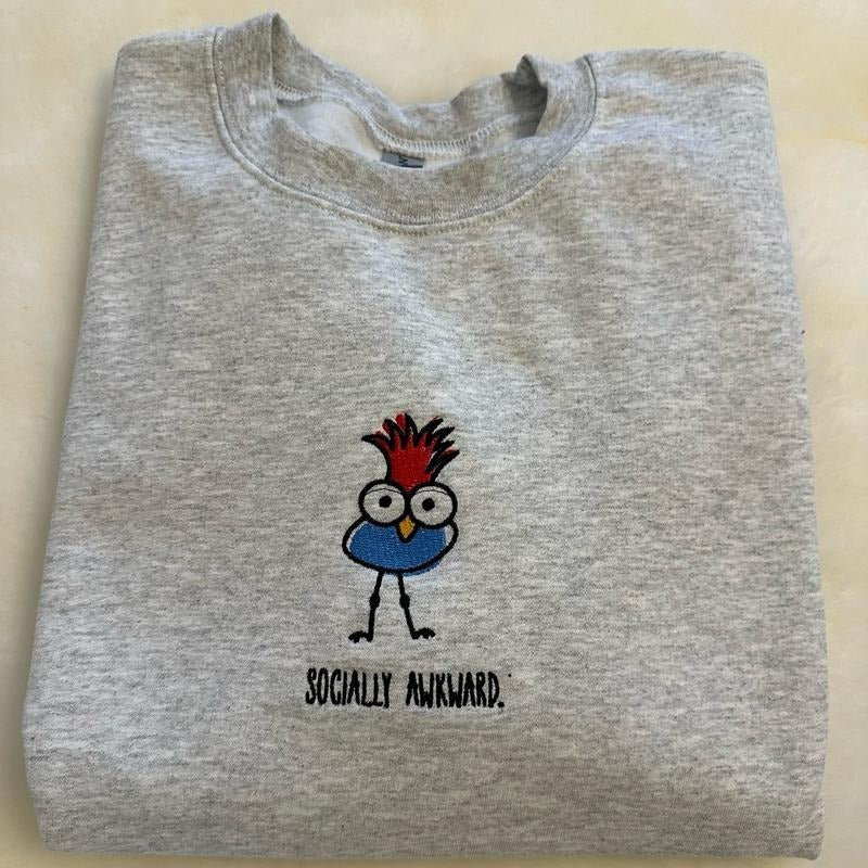 Socially Awkward Embroidered Custom Colors Tee Shirt Hoodie, Sweatshirt | PrintMintTees.com
