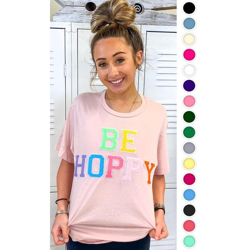 Soft Chenille Be Hoppy Easter Adult Shirt Hoodie Sweatshirt | PrintMintTees.com