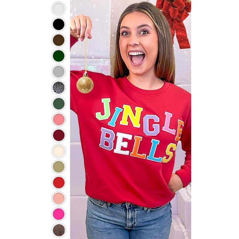 Soft Chenille Jingle Bells Graphic Sweatshirt Shirt Hoodie | PrintMintTees.com