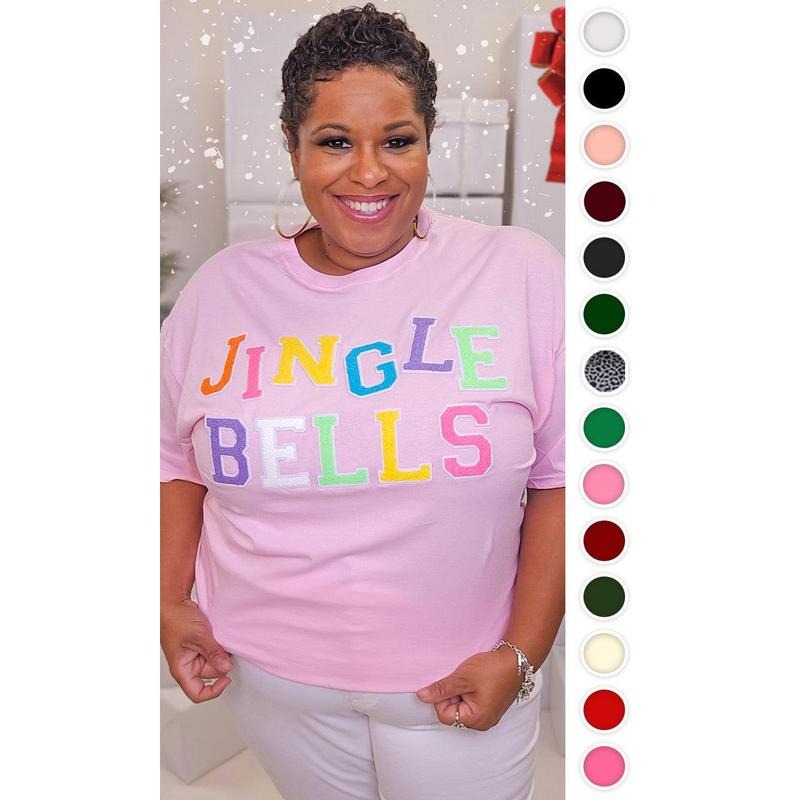 Soft Chenille Jingle Bells Graphic T-Shirt Hoodie Sweatshirt | PrintMintTees.com