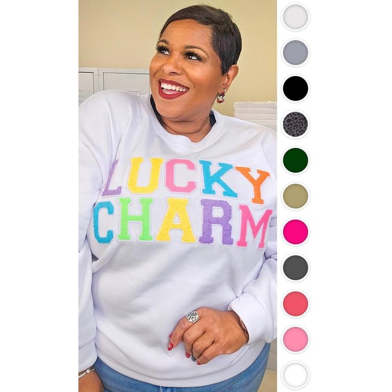 Soft Chenille Lucky Charm Adult Sweatshirt Shirt Hoodie | PrintMintTees.com