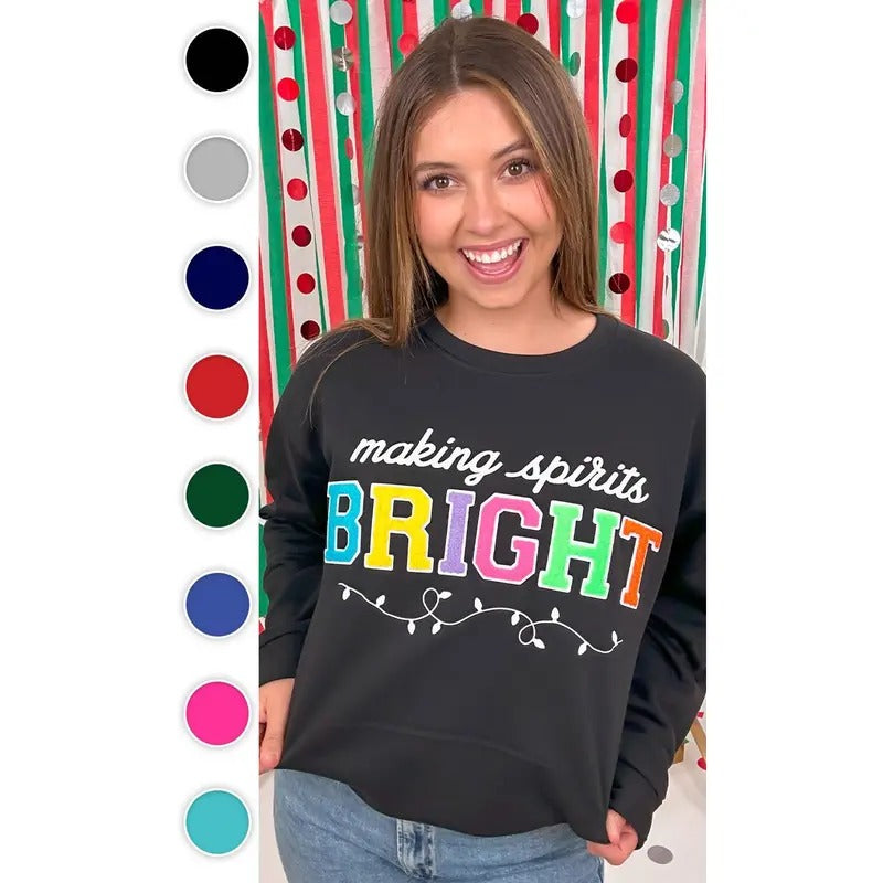 Soft Chenille Making Spirits Bright Sweatshirt Shirt Hoodie | PrintMintTees.com