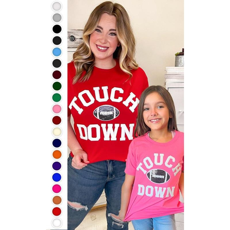 Soft Chenille Touchdown Graphic T-Shirt Hoodie Sweatshirt | PrintMintTees.com