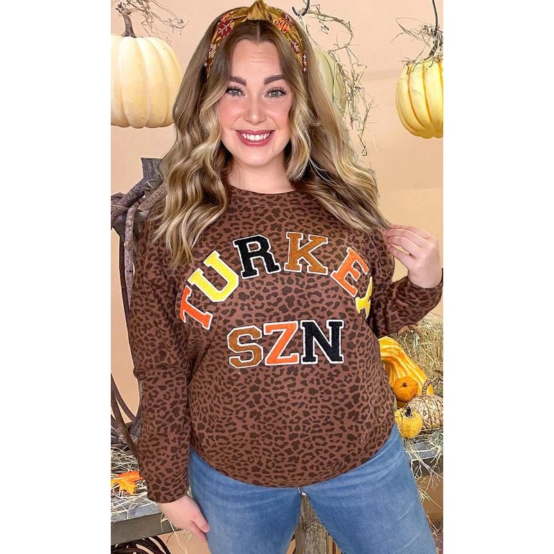 Soft Chenille Turkey SZN Sweatshirt Shirt Hoodie | PrintMintTees.com