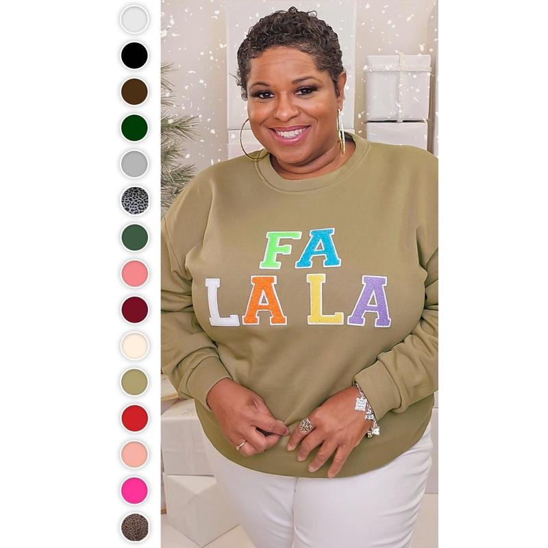 Soft Ideal Chenille Fa La La Graphic Sweatshirt Shirt Hoodie | PrintMintTees.com