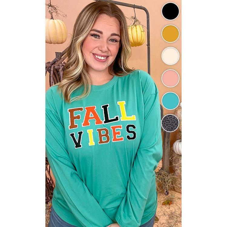 Soft Ideal Chenille Fall Vibes Graphic Boyfriend Long Sleeve T-Shirt Hoodie Sweatshirt | PrintMintTees.com