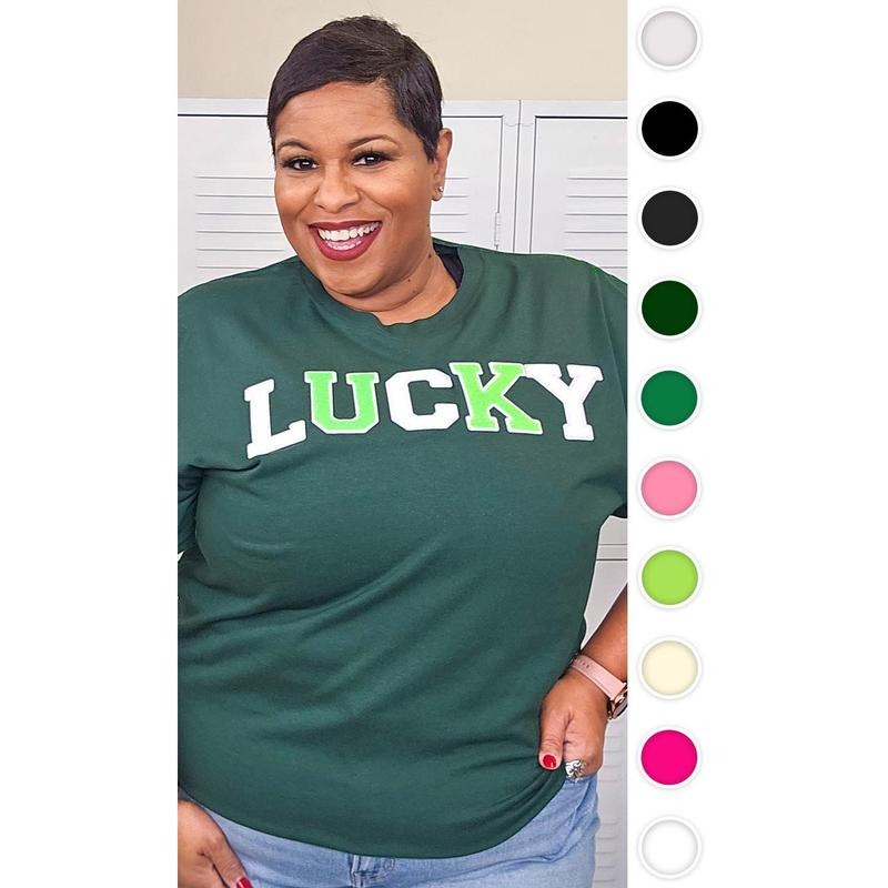 Soft Ideal Chenille Lucky Adult T-Shirt Hoodie Sweatshirt | PrintMintTees.com