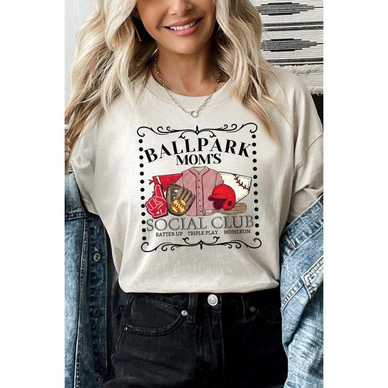 Softball Ballpark Moms Social Club Softstyle Adult T-Shirt Hoodie Sweatshirt | PrintMintTees.com