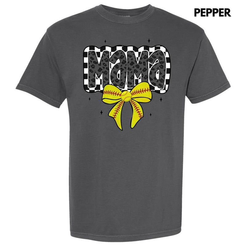 Softball Checkered Mama Comfort Colors T-Shirt 'NLB' Hoodie Sweatshirt | PrintMintTees.com