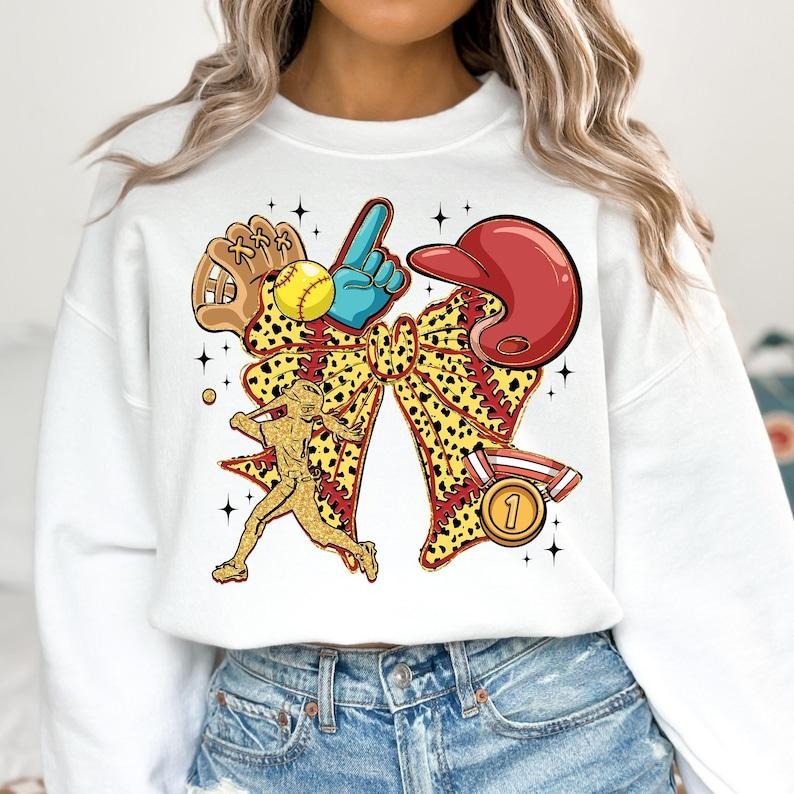Softball Coquette , Game Day Bow , Softball Mama Mom , Batter Batter Swing Sweatshirt Crewneck Shirt Hoodie