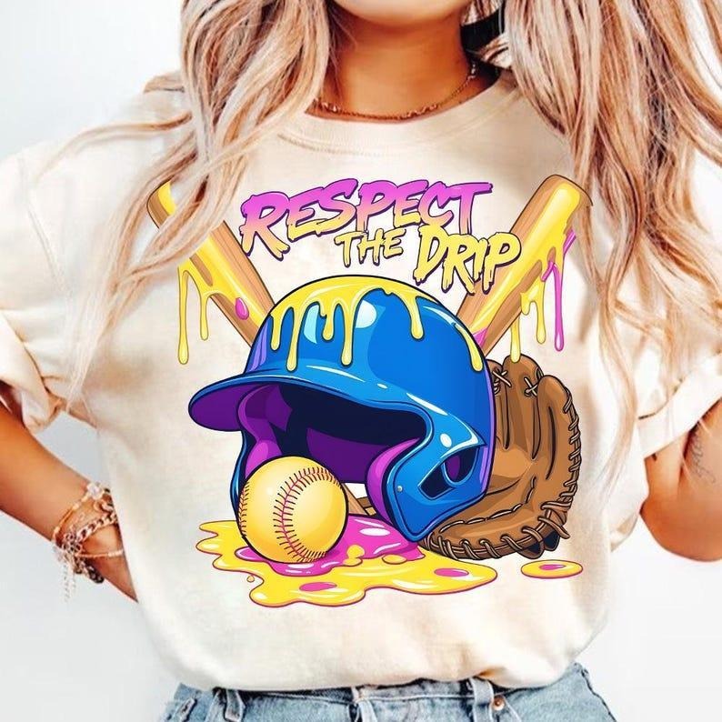 Softball Drip T-Shirt, Fun Ice Cream Cone tshirt, Game Day Essential tshirt, yhwh shirt , favorite shirts Hoodie Sweatshirt