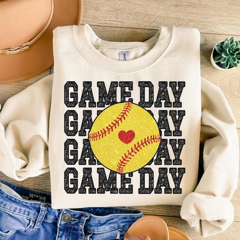 Softball Game Day Softball Mama , Softball Mom Coquette, Tis the Season Sweatshirt Shirt Hoodie | PrintMintTees.com