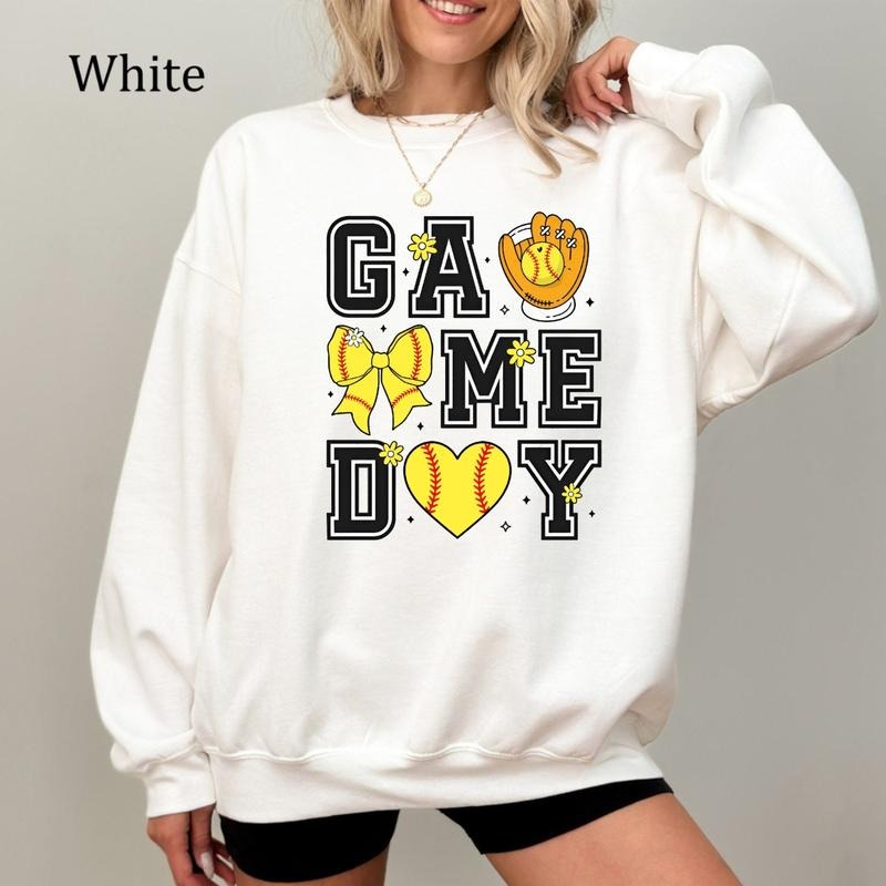 Softball Game Day Sweatshirt, Softball Mama Crewneck, Vintage Sports Graphic Tee, Cute Gift for Mom, Cozy Fleece...