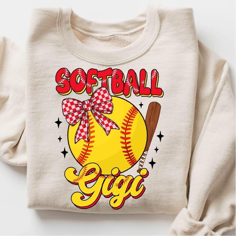 Softball Gigi Sweatshirt Retro Softball Mama Softball Coquette Game Day Softball Grandma Gift Shirt Hoodie
