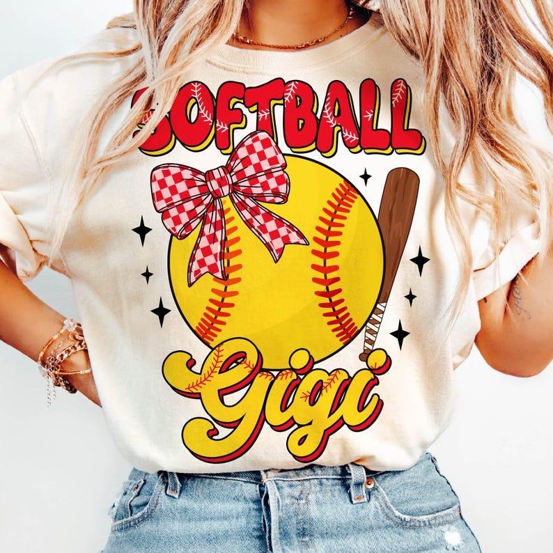 Softball Gigi T-shirt, Retro Softball Mama, Game Day Grandma T-shirt Hoodie Sweatshirt | PrintMintTees.com
