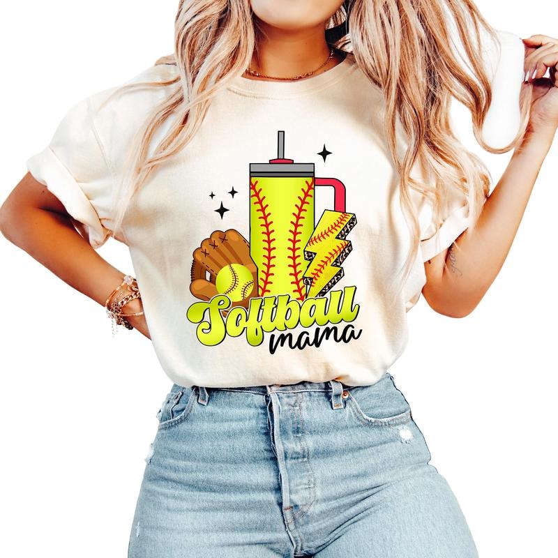 Softball Mama Shirt, Trendy Retro Mom Tee, Mom Baseball Shirt, Funny Baseball Mom Tees, Unisex T-Shirt, Gifts For Mom...