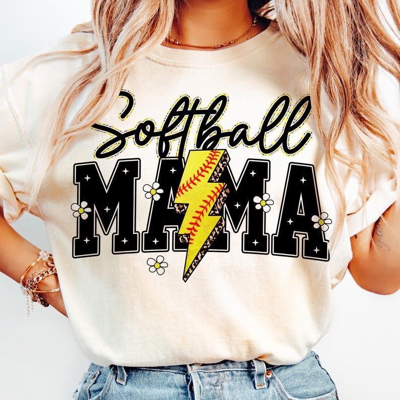Softball Mama Varsity tshirt, Lightning Softball sweatshirt, Instant T-Shirt, mother's day gift Hoodie | PrintMintTees.com