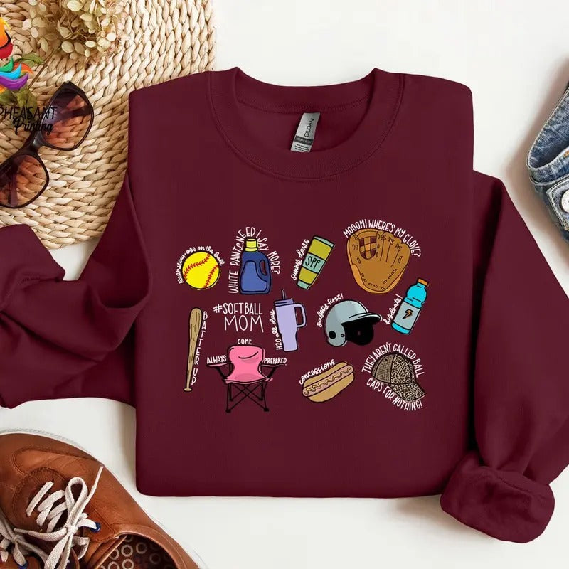 Softball Mom Shirt, Softball Mom Shirt Gift, Softball Mom Sweatshirt, Softball Hoodie, Mother's Day Shirt | PrintMintTees.com