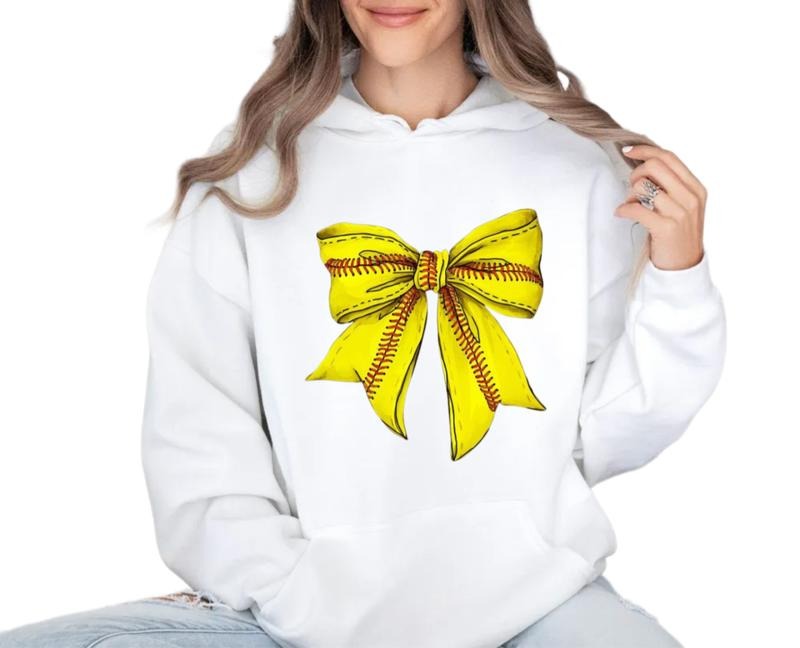 Softball Shirt, Coquette Softball Sweatshirt, Softball Bow Shirt, Softball Mom Shirt, Game Day Shirt, Fall Sports Gift,...