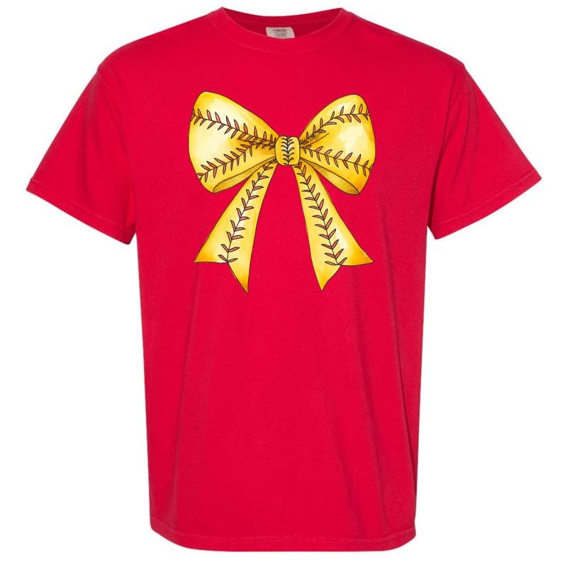 Softball Sketched Bow Comfort Colors 'NLB' Shirt Hoodie Sweatshirt