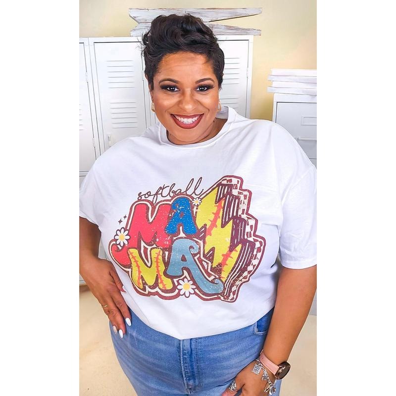 Softball Sports Mama Graphic T-Shirt Hoodie Sweatshirt | PrintMintTees.com