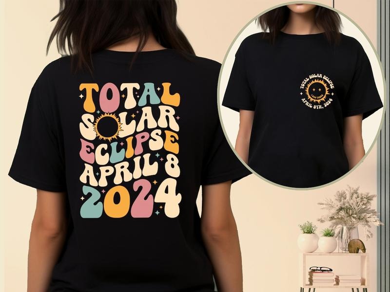 Solar Eclipse 2024 Shirt, Double-Sided Shirt, April 8th 2024 Shirt, Eclipse Event 2024 Shirt Hoodie Sweatshirt